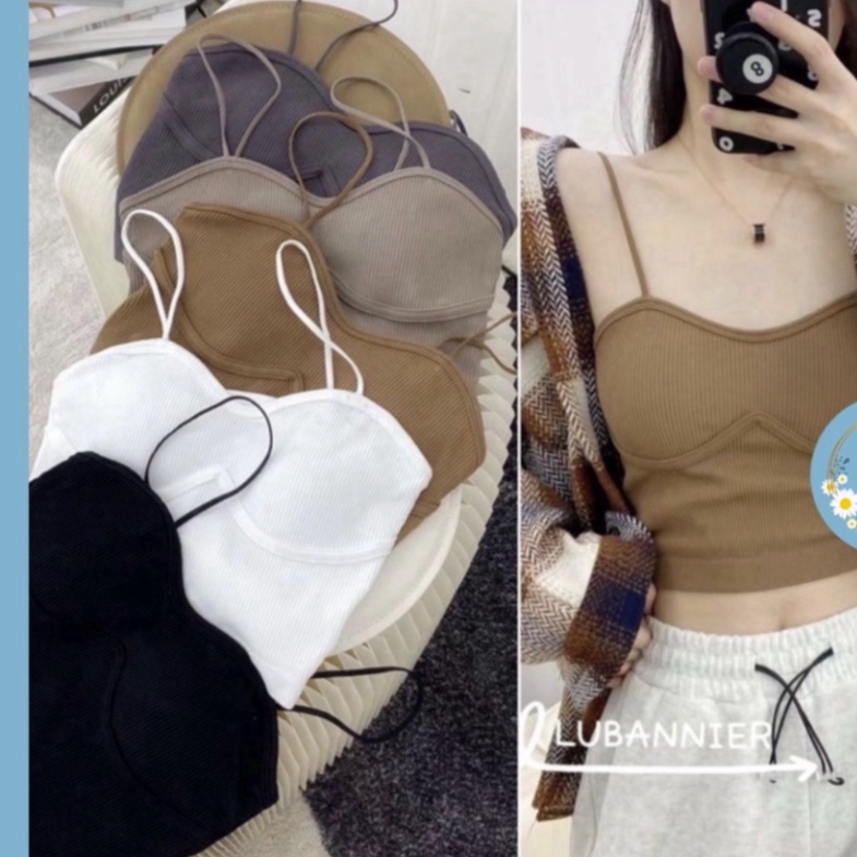 Áo Lót Nữ , Áo Bra Len Tăm Cúp Ngực Dáng Lửng Phong Cách Hàn 2820 chất đẹp, thoáng hút mồ hôi