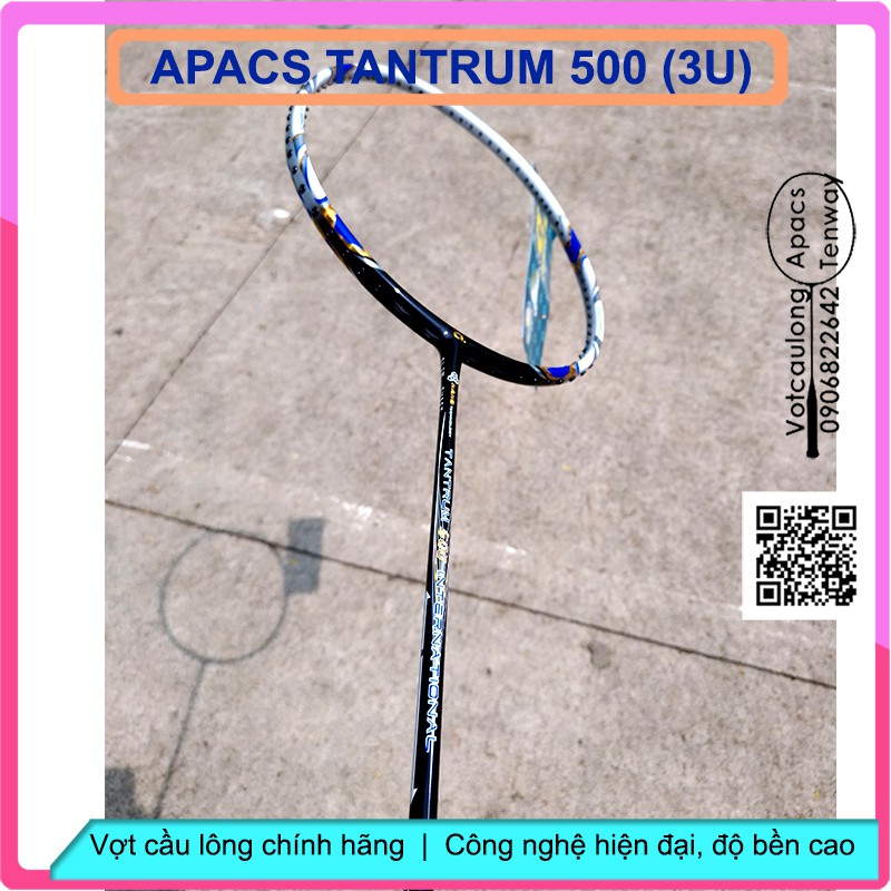 [chính hãng BH] Vợt cầu lông Apacs Tantrum 500 (3U) - Chuyên công, đập cầu đầm tay, thân nhỏ chống cản gió