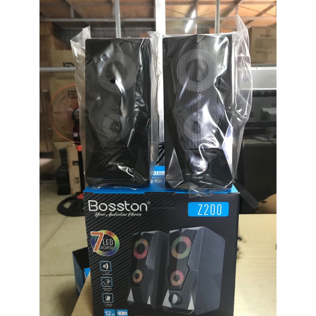 Loa máy tính để bàn bluetooth Bosston Z200 Đèn Led RGB, hàng mới chính hãng 100%
