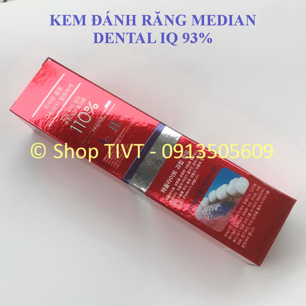 Kem trắng răng Median IQ 93 Hàn Quốc, tuýp 120g, chống sâu răng, hôi miệng, ngừa mảng bám, toothpaste Median IQ 93%-TIVT