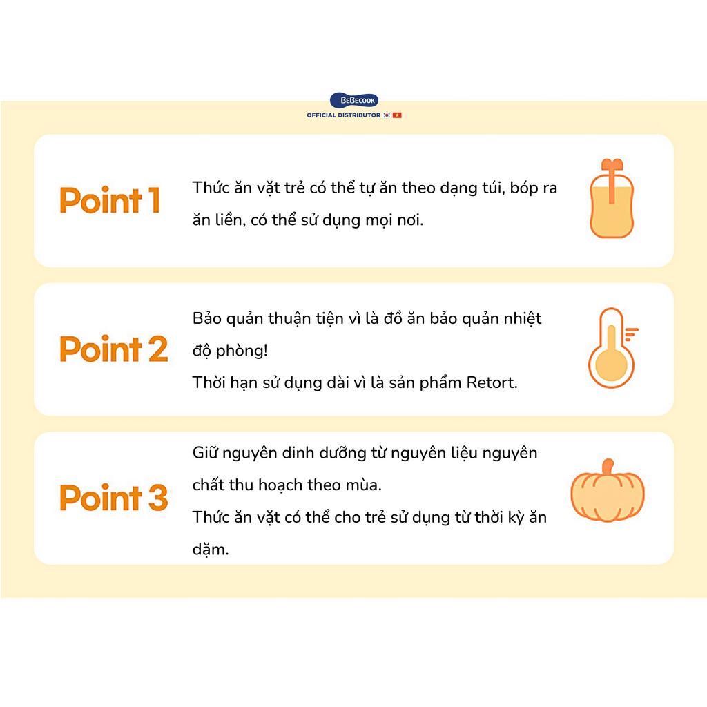 Trái cây nghiền BeBecook nhiều vị dành cho bé từ 6 tháng tuổi