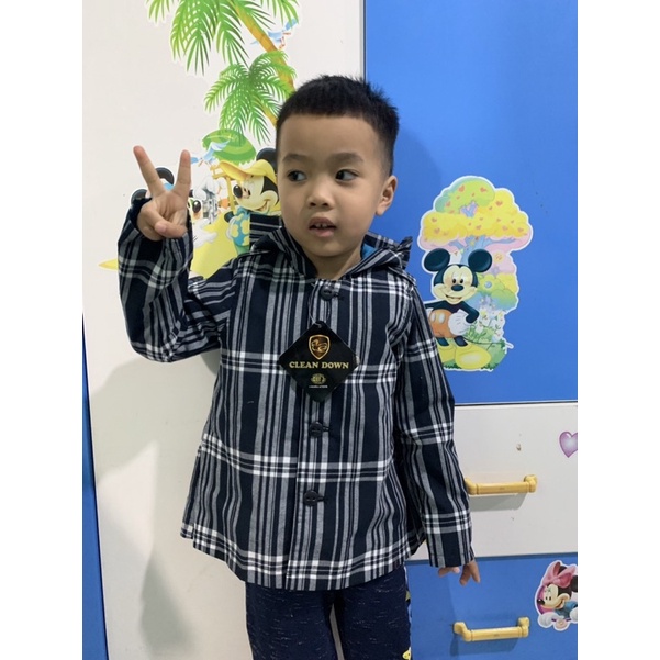 Áo khoác kẻ kaki 5 màu bé gái-bé trai hàng xuất dư vnxk