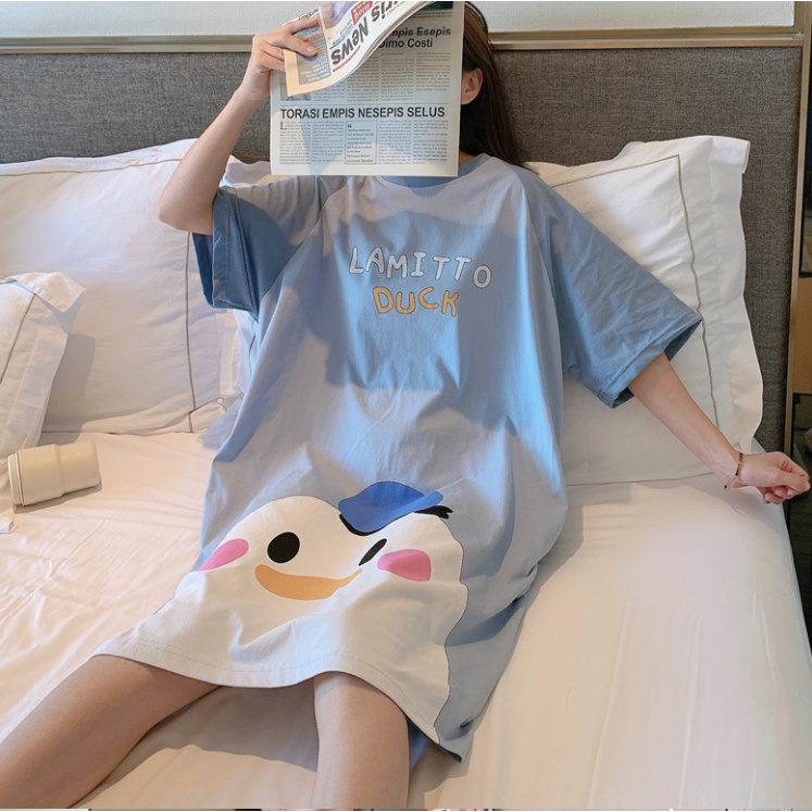 Đầm Mặc Nhà, Mặc Ngủ Dài Hoạt Hinh Disney Vải Thun Mềm Mịn Thoáng Mát Họa Tiết Dễ Thương V38030 | BigBuy360 - bigbuy360.vn