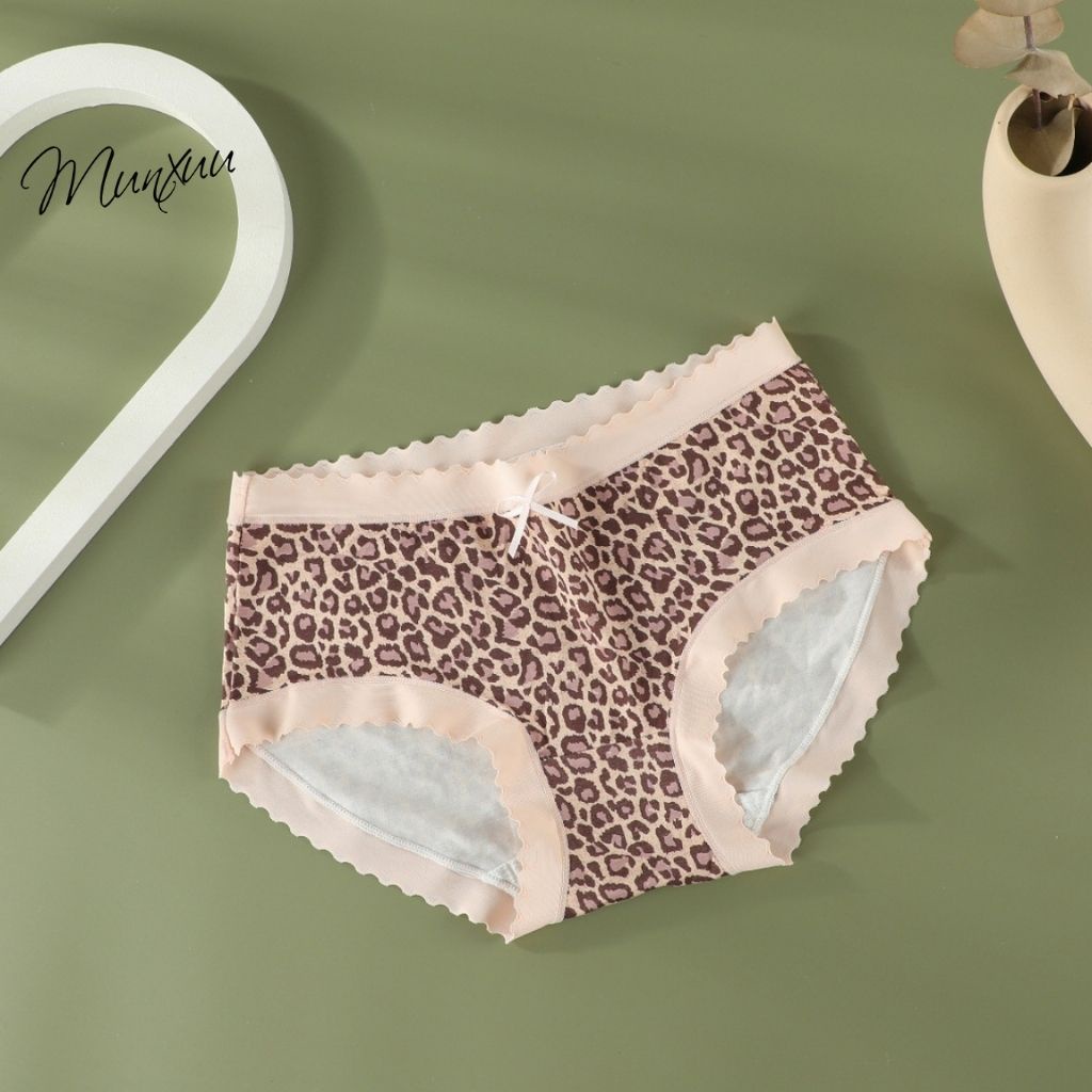 Quần lót Cotton cao cấp MUNXUU phối ren họa tiết da báo chất quyến rũ cho nữ - QC87