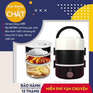 [Hàng Loại 1] Hộp cơm hâm nóng 3 tầng cắm điện inox, hộp cơm 3 tầng ủ cơm tự động .