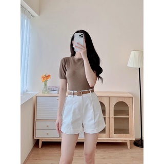 [PLS]ÁO LEN TĂM CỘC TAY TRƠN , ÁO LEN NỮ CỔ TRÒN BASIC