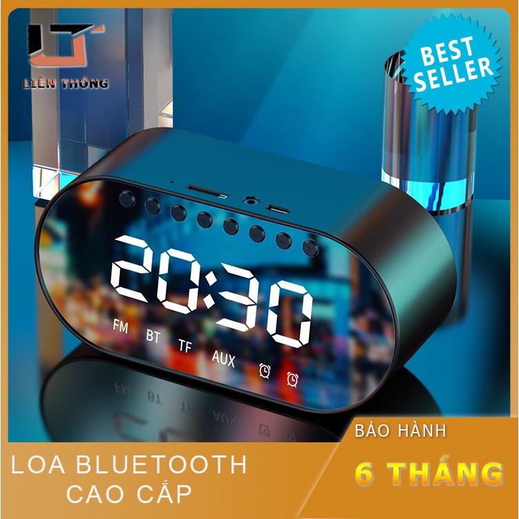 [Bảo Hành 6 Tháng] Loa Bluetooth Kim Đồng Hồ Mặt Kính Âm Bass Cực Đỉnh Nhỏ Gọn Tiện Lợi Đèn LED Hiển Thị Giờ