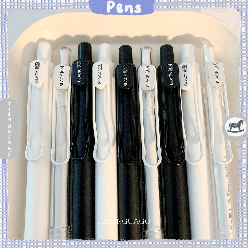 Bút Gel Bấm DOMI Mực Đen Ngòi 0.5mm phiên bản basic - Tiệm Ngựa Gỗ