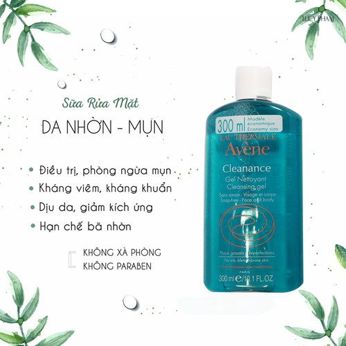 Sữa Rửa Mặt Dạng Gel Cho Da Dầu Mụn Avène Cleansing Gel 200ml - 400ml