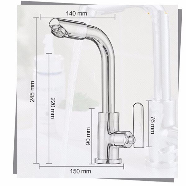 Vòi rửa chén lạnh Eurolife EL-RC04 (Trắng bạc)