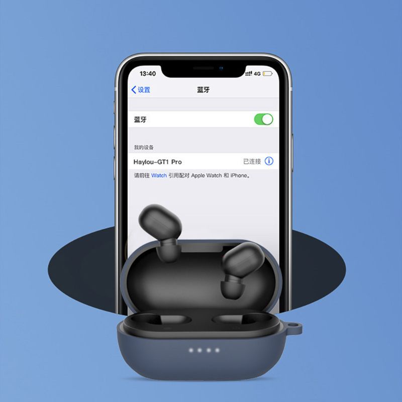 Vỏ bảo vệ hộp sạc tai nghe Haylou GT1 Pro bằng silicone