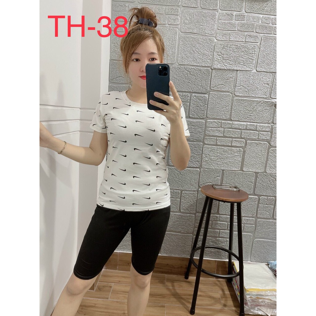 Đồ bộ mặc nhà dễ thương - Đi dạo -  Mẫu mới thun Cotton Free size dưới 55kg