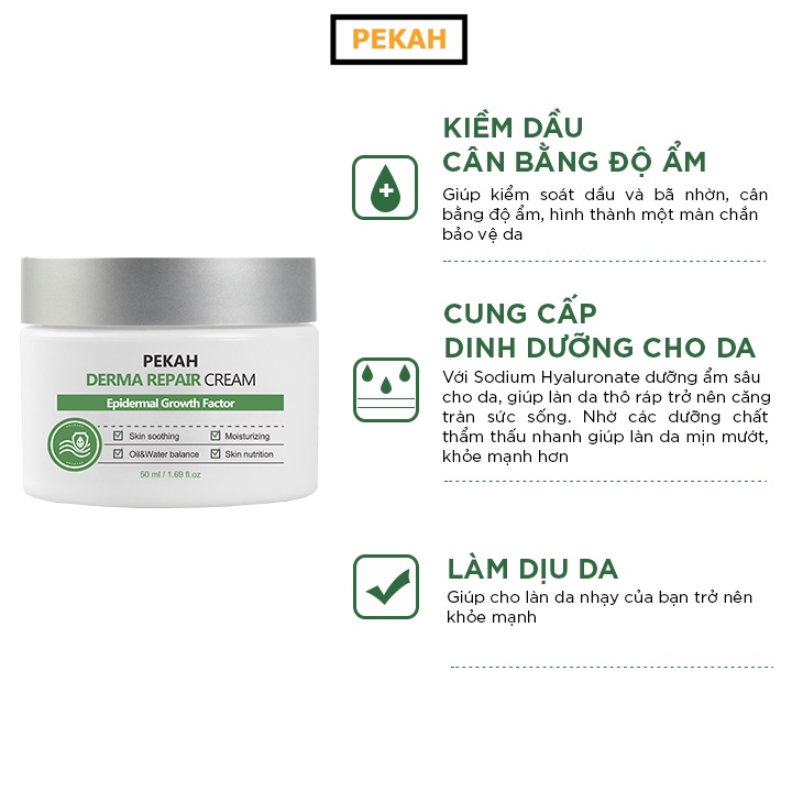 [Mã BMLT30 giảm đến 30K đơn 299K] Kem dưỡng PEKAH phục hồi tái tạo Derma Repair Cream 50ml Pekah Official Store