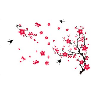 Decal dán Tết - Cành đào đỏ chào xuân