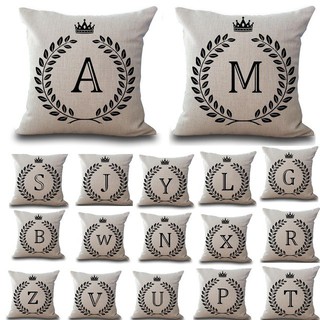 Crown Letter Throw Pillow Cushion Cover Car Home Decoration Sofa Pillowcase