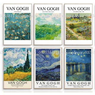 20 Bộ tranh dán tường VAN GOGH dày 5mm tranh decor, canvas có sẵn băng keo 2 mặt
