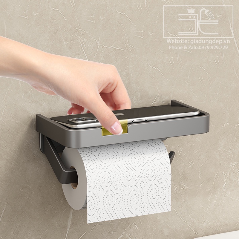 Khay để giấy vệ sinh - toilet - giá để đồ đa năng - Dán tường bằng keo siêu dính - không cần khoan đục