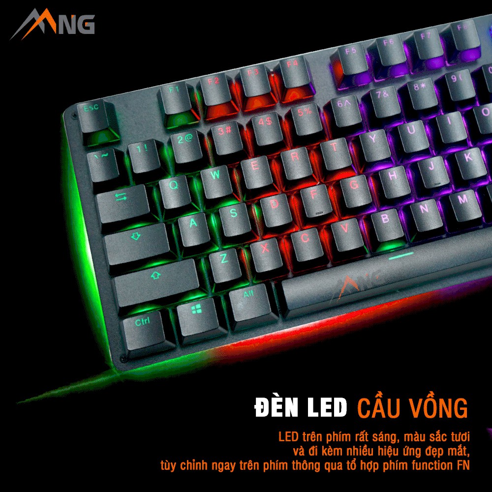 Bàn phím Gaming E-DRA EK311 Cơ Đèn Led 104 phím Có Dây Bảo hành 24 tháng