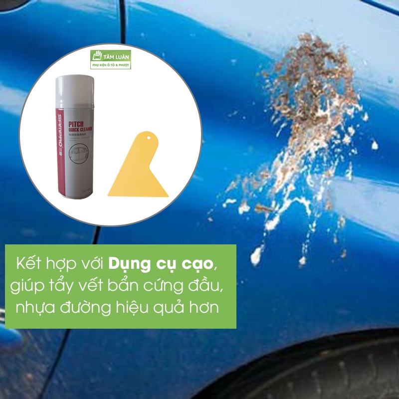 Tẩy nhựa đường, tẩy keo Sampro KHÔNG HẠI SƠN dạng chai xịt tẩy đa năng phụ kiện ô tô Tâm Luân