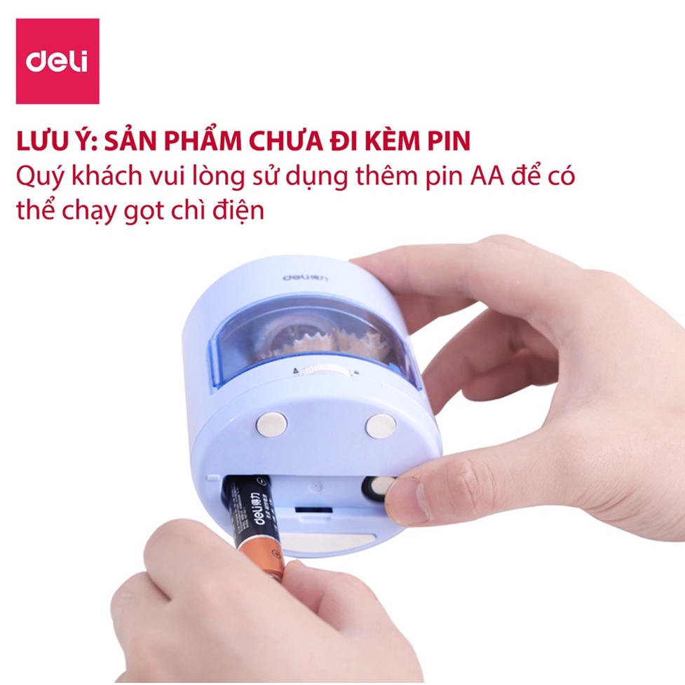 Gọt bút chì điện tự động Deli Chuốt màu chì tiện lợi, an toàn và bảo vệ người dùng có thể điều chỉnh ngòi chì - 502