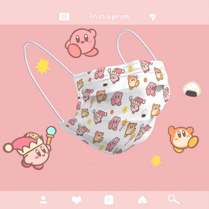 Khẩu trang hoạt hình dễ thương 3 lớp Kirby