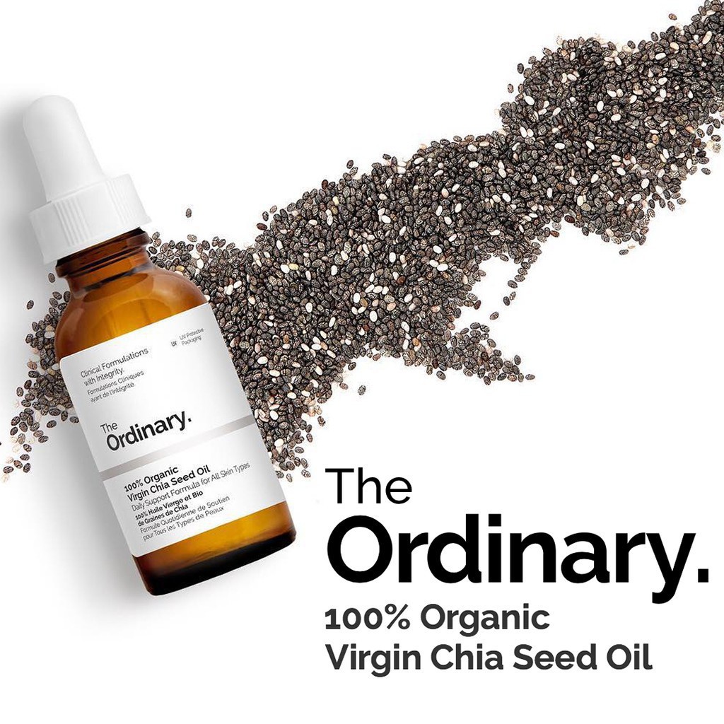 Tinh chất The Ordinary 100% Organic Virgin Chia Seed Oil làm dịu, mượt, nuôi dưỡng da