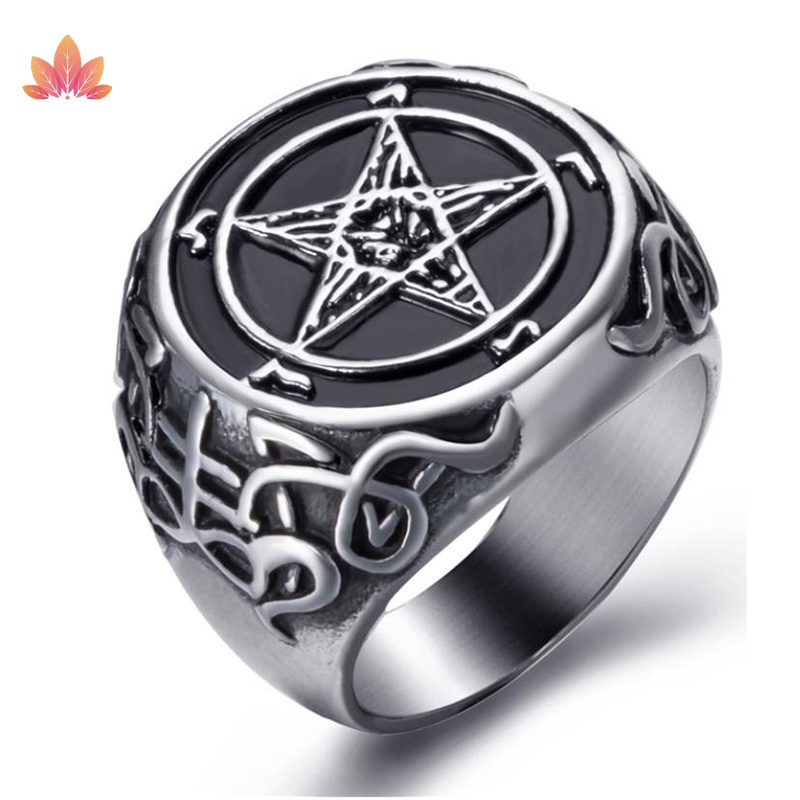 Nhẫn Thép Không Gỉ Mặt Thánh Giá Satan JP5
