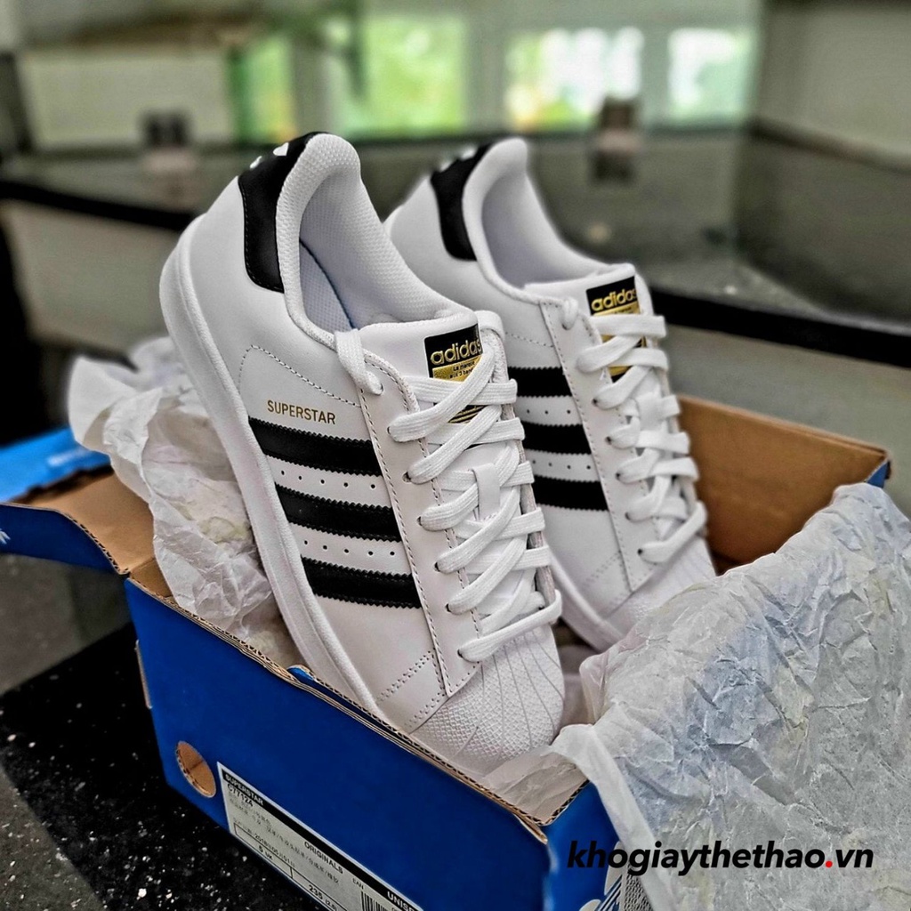 Giày thể thao, giày adidas superstar mũi sò đen trắng nam nữ đủ size fuck bill cao cấp