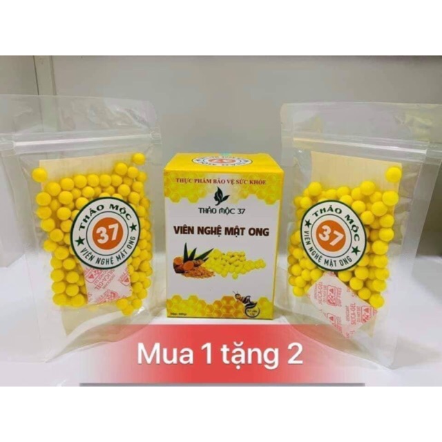 [Date mới] freeship viên nghệ mật ong 37 hũ 500g tặng kèm 2 túi zip 100 viên giá 180k