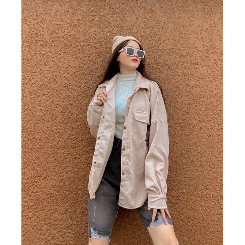 Áo Sơ Mi Nhung From Rộng, Áo dạ, Áo Nhung Kiểu Unisex Nam, Nữ