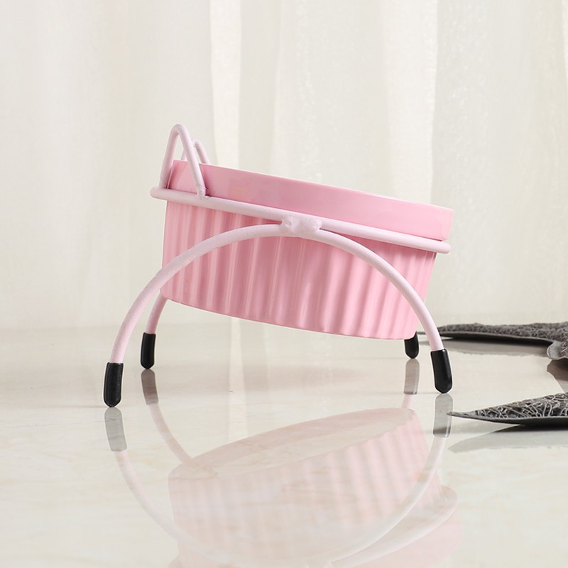 Bát ăn chó mèo chống gù lưng bằng sứ - chén ăn cao cấp đế kim loại