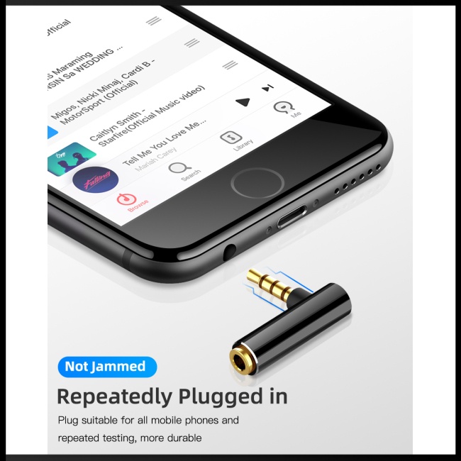 Đầu Chuyển Đổi Âm Thanh 3.5mm Sang 3.5mm Chữ L 90 Độ