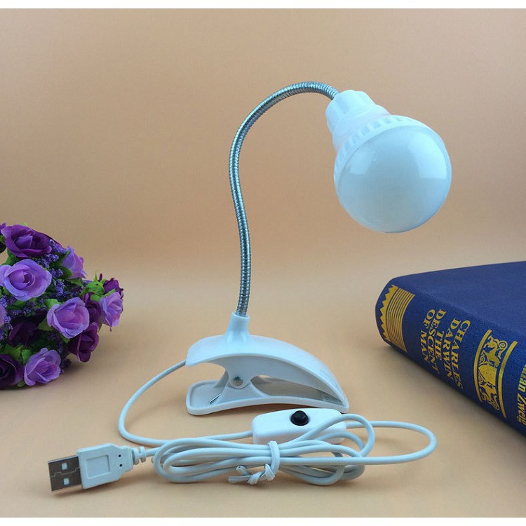 Đèn Ngủ 💗FREESHIP💗 Đèn Led Kẹp Bàn Mini Tiết Kiệm Điện Cắm USB W00757 Đọc Sách Báo, Dây 1m2 - VIDEO THỰC TẾ