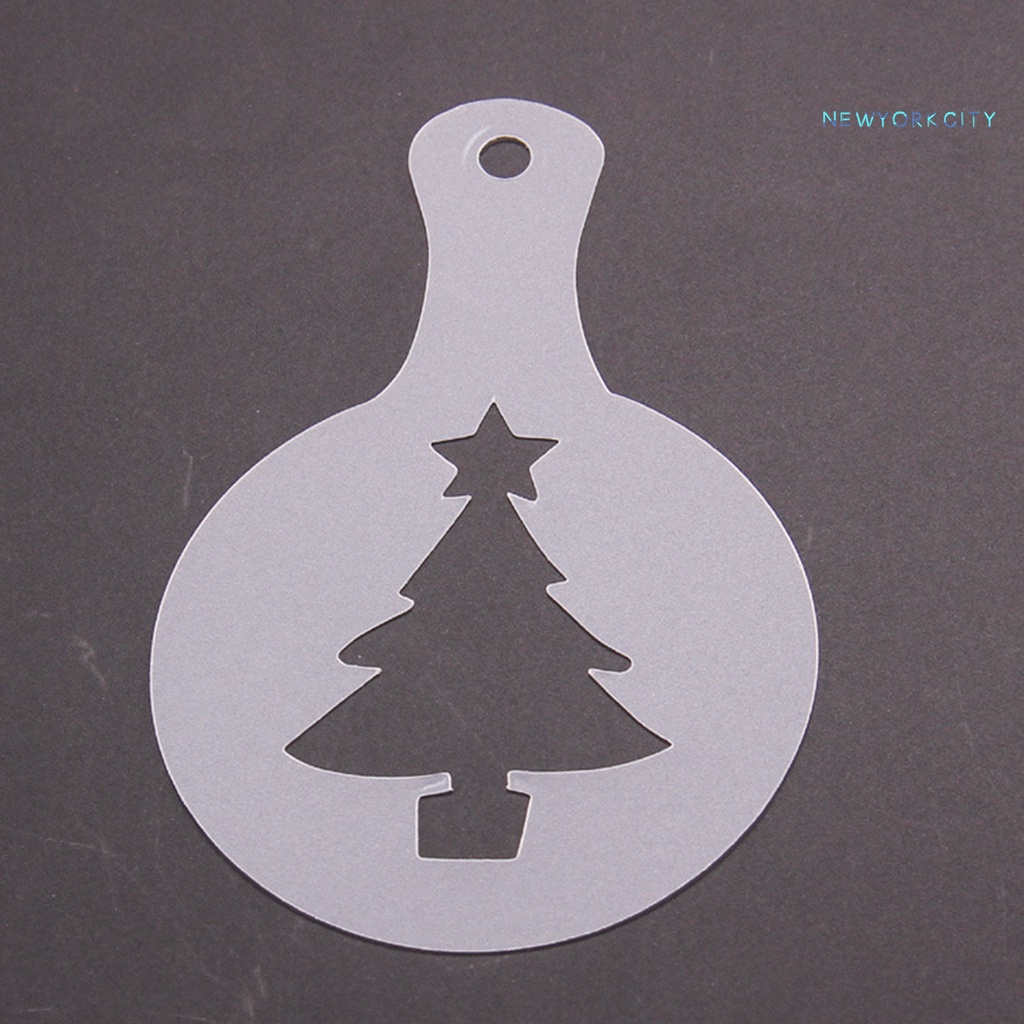 Set 8 Khuôn Tạo Hình Trang Trí Cà Phê Phong Cách Giáng Sinh