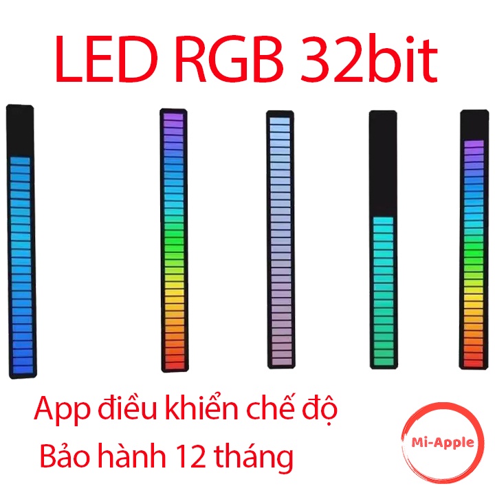 Thanh Đèn LED RGB Ánh Sáng Màu Nhấp Nháy Theo Nhạc Điều Khiển Bằng App 32 Bit Miapple