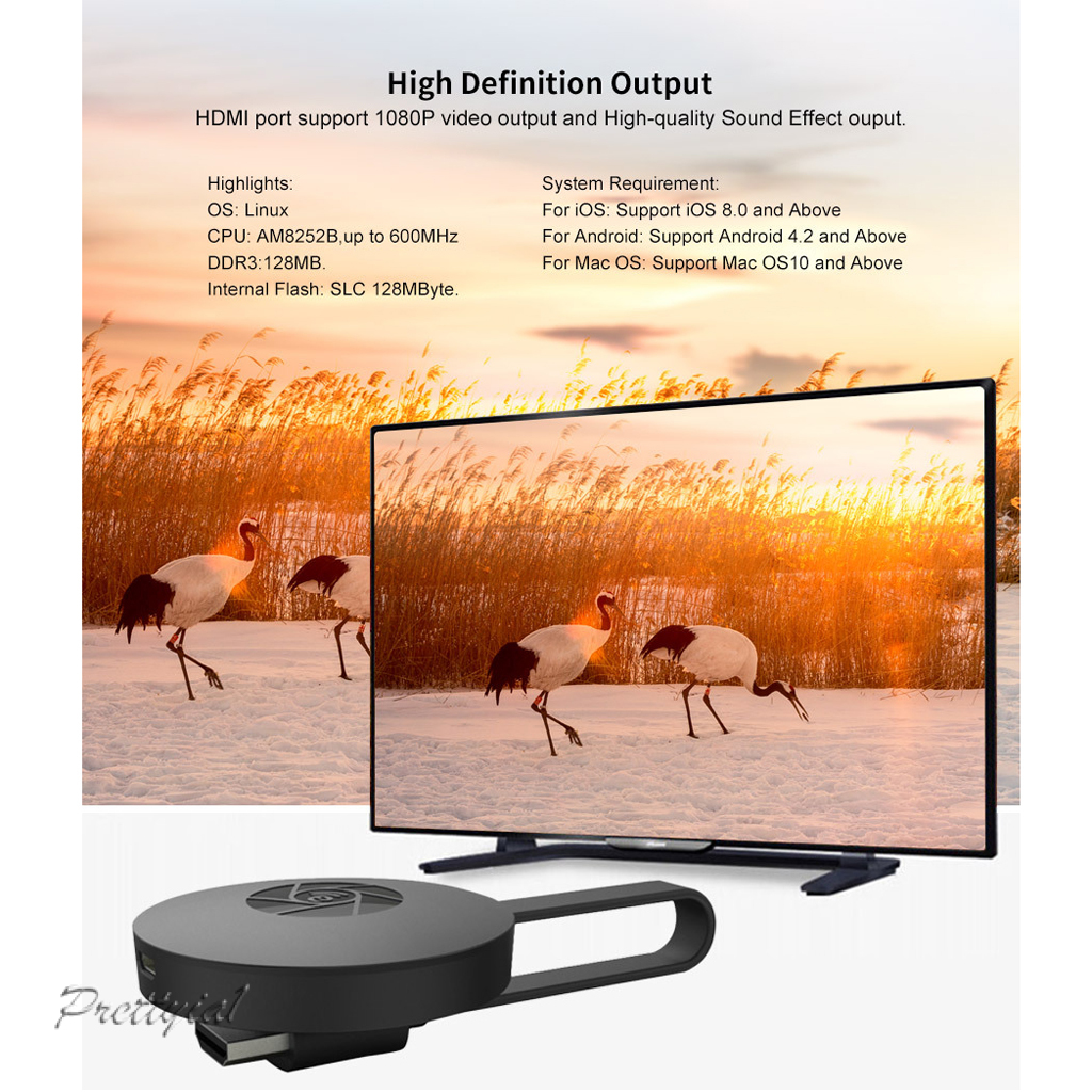 Đầu thu không dây HDMI 4K WiFI Dongle TV Miracast DLNA