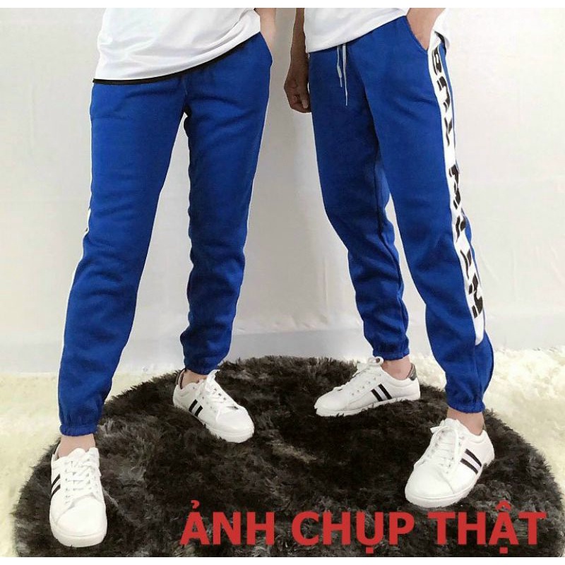 Quần dài thể thao nữ chất nỉ nhiều màu nhiều kiểu in chữ viền sọc phong cách hàn