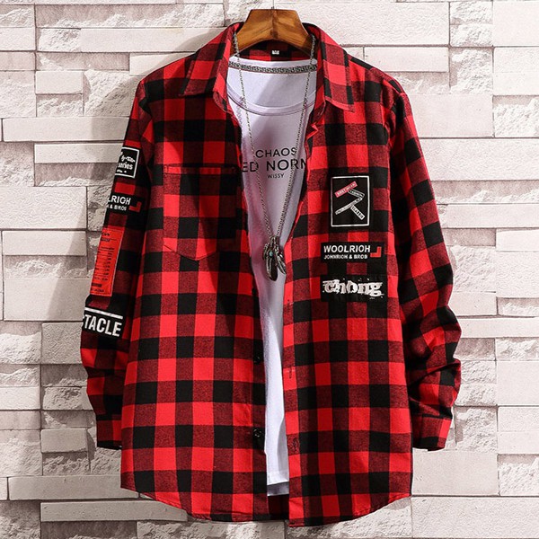 Áo khoác sơ mi caro nam phong cách Hàn 02 | BigBuy360 - bigbuy360.vn