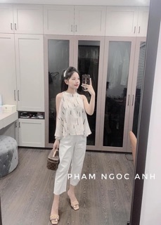 SET ÁO LỤA CỔ YẾM MIX QUẦN BAGGY ĐŨI