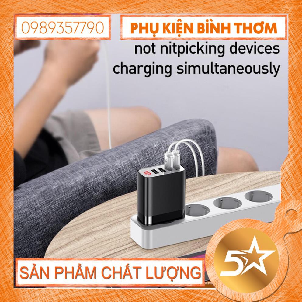 Củ Sạc Baseus Chia 4 Cổng USB Đa Năng Tốc Độ Nhanh 30W Dành Cho Điện Thoại IPhone 11 Pro Max Xiaomi Mi Samsung