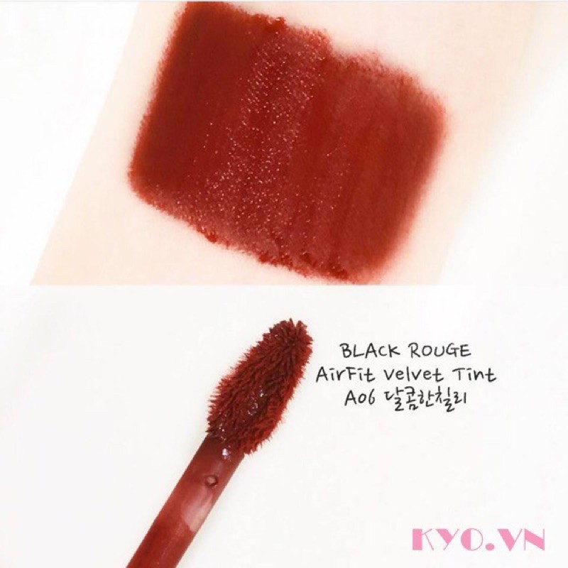 Son Black Rouge Air Fit Velvet Tint Brick Red A06-Đỏ Gạch