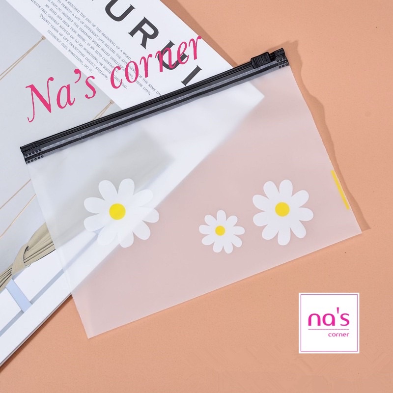 Túi nhựa hoa cúc mỏng đựng khẩu trang, bút viết, chun buộc cột tóc…