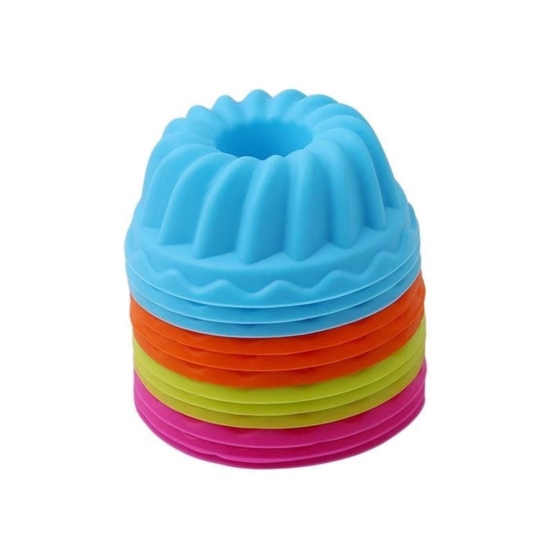 Set 12 Đế Silicon Làm Bánh Cupcake Hình Quả Bí Ngô 3d