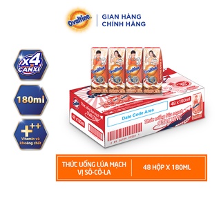 (TẶNG 1 THẺ FREE FIRE TRONG MỖI LỐC) Thùng 48 hộp Thức Uống Lúa Mạch hương vị sô-cô-la Ovaltine (180mlx48)