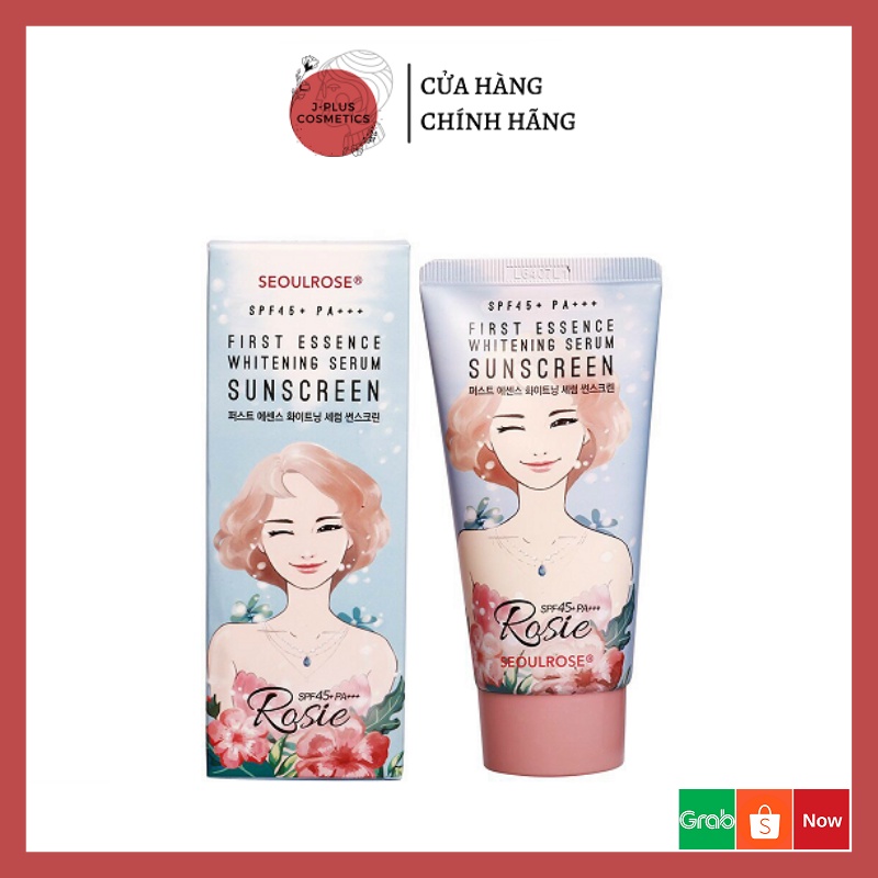 Kem Chống Nắng Seoul Rose Rosie First Essence Whitening Serum Sunscreen SPF45 PA+++ 45ml