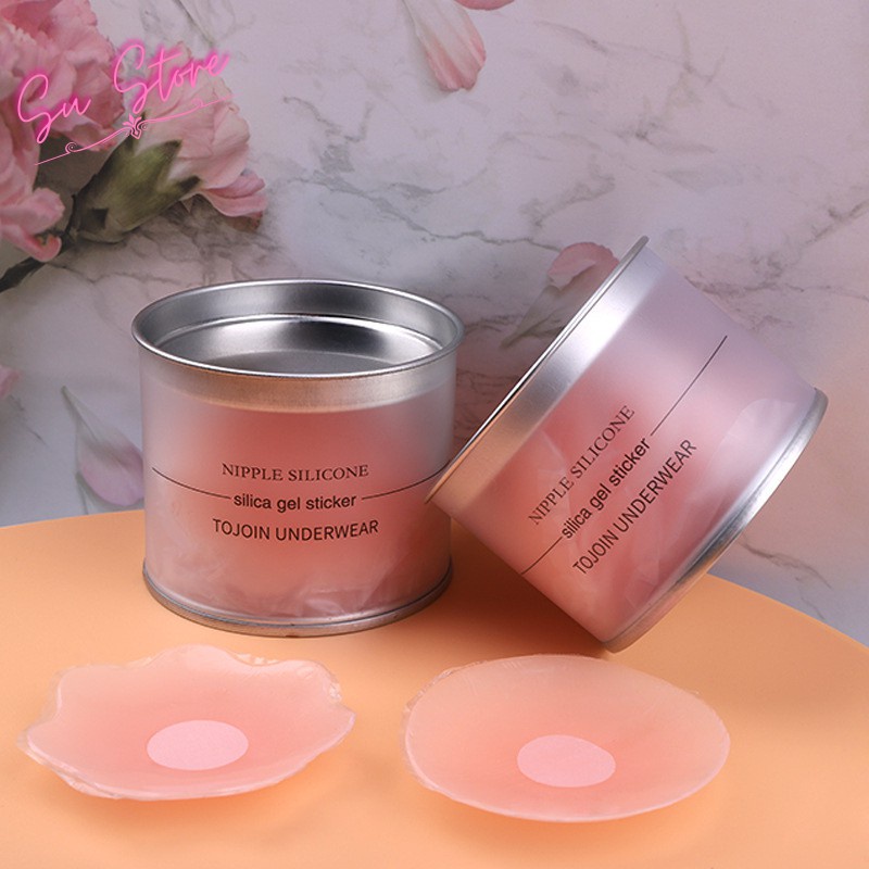 Miếng dán ngực che đầu ti, Áo dán ngực silicon che nhũ hoa Pink05