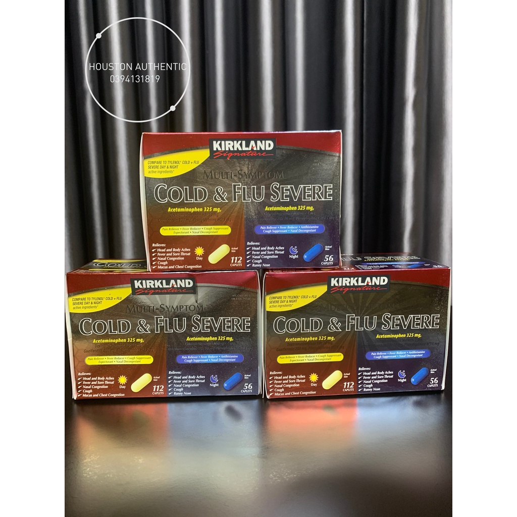 KIRKLAND MULTI  SYMPTOM COLD AND FLU SEVERE 325mg Day and Night _ Live mua hàng tại Mỹ