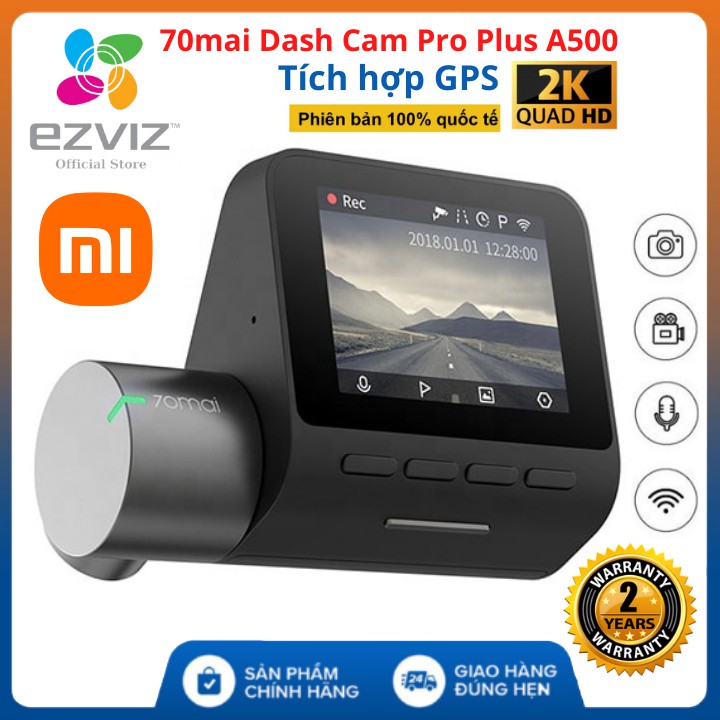 Camera Hành Trình 70mai Dash Cam Pro Plus A500 Bản Quốc Tế - GPS - chuẩn 2K - Nguyên Seal , Bảo hành 2 năm