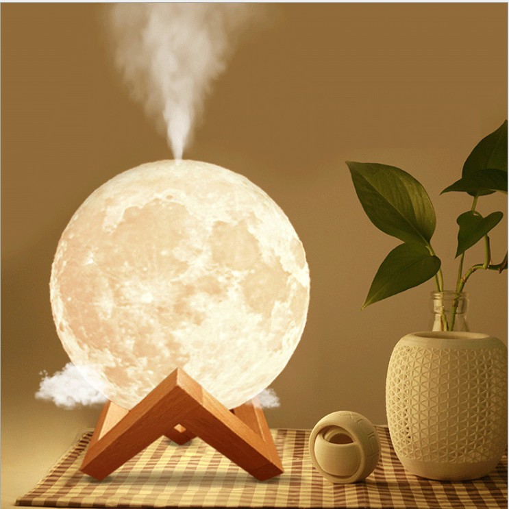 [Loại 1] Đèn Ngủ Mặt Trăng 3D cảm ứng. Decor, Trang trí. Size 10-20cm -  Tặng kèm đế gỗ (BH 1 ĐỔI 1)