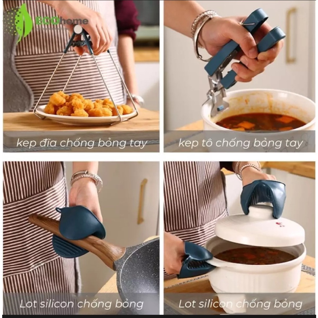 Bộ Dụng Cụ 6 Món Kẹp Gắp Đồ Nóng Chống Bỏng Đa Năng Tiện Lợi